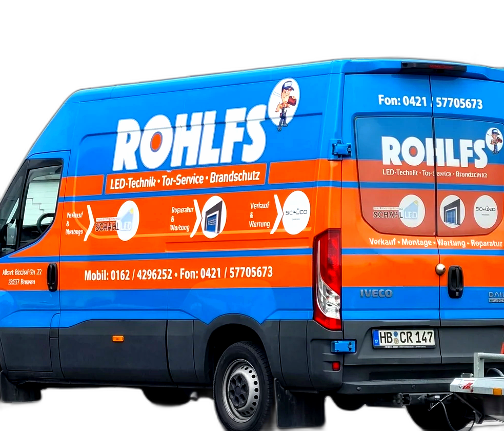 ROHLFS Firmenfahrzeug - LED-Technik, Tor-Service und Brandschutz in Bremen